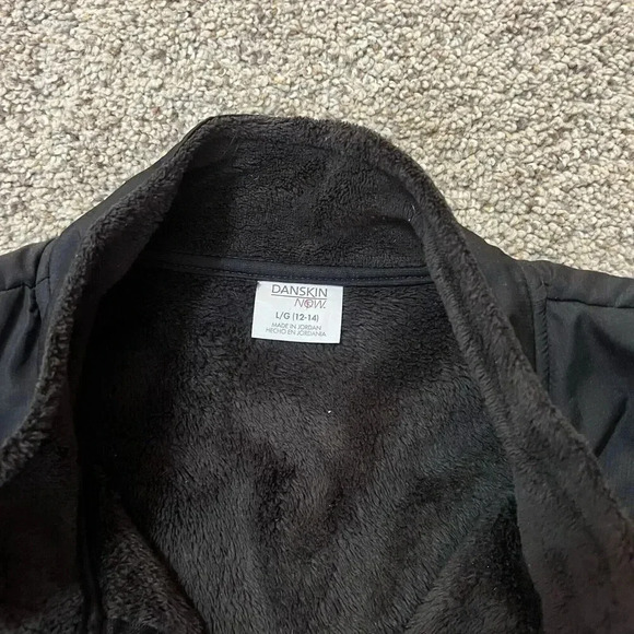 Danskin Ski Fuzzy Full Zip Cozy Jacket Thermal Womens Black Layering Soft Shag - Picture 3 of 10